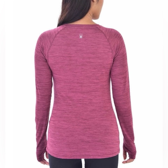 Spyder Ladies' Long Sleeve Brushed Active Top (Pomegranate Heather, Size XL) - Picture 3 of 8